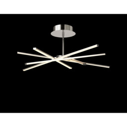 Star Semi Flush, 42W LED, 3000K, 3700lm, Silver/Frosted Acrylic/Polishde Chrome, 3yrs Warranty - thumbnail 3