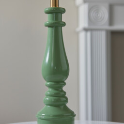 Myrtle Cotswold Green Table Lamp with Vintage White Fabric Ivy Shade 25cm B22 - thumbnail 5