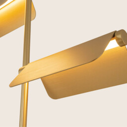Banker Multi Arm Floor Lamp Brushed Gold LED 3000K 3 Step Dimming - thumbnail 3