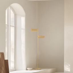 Banker Multi Arm Floor Lamp Brushed Gold LED 3000K 3 Step Dimming - thumbnail 2
