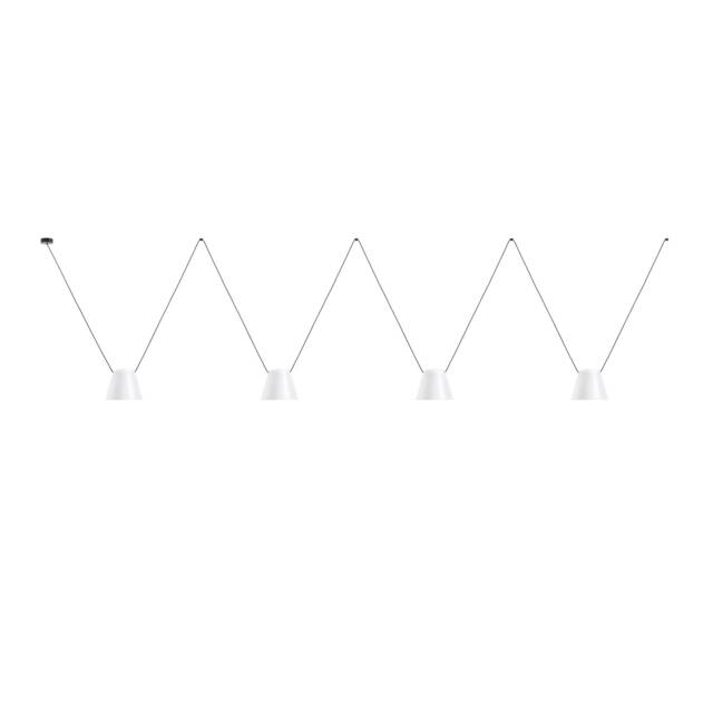 Attic Decorative Hanging Ceiling Pendant Matt White Matt Black 4x E27 / 75cm x 400cm