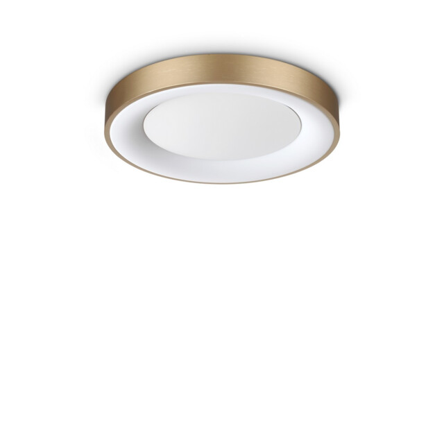 Planet 40cm Integrated LED Semi Flush Ceiling Light Brass 1850lm 3000K - image 1