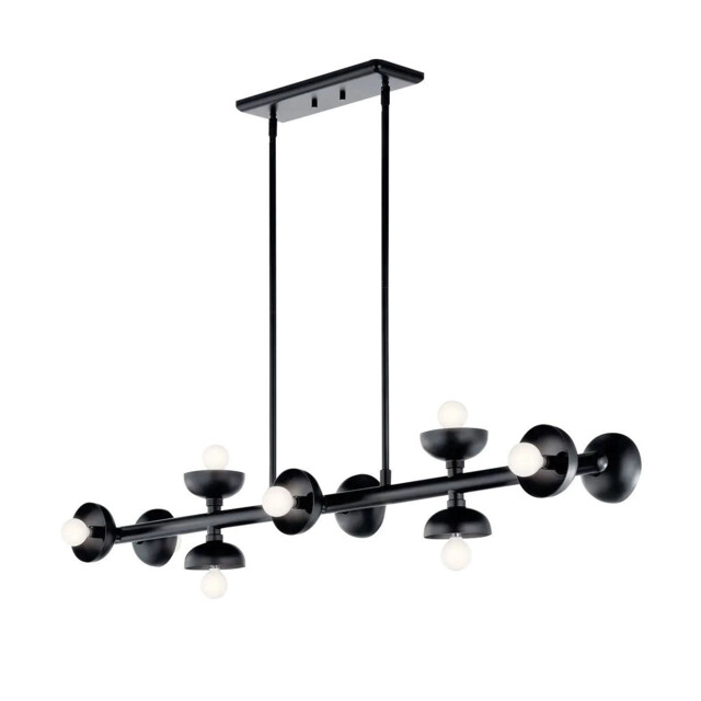 Kichler Palta Bar Pendant Ceiling Light Contemporary Satin Black 10x E14 - image 1