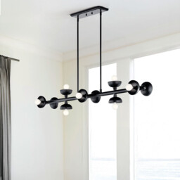 Kichler Palta Bar Pendant Ceiling Light Contemporary Satin Black 10x E14 - thumbnail 2