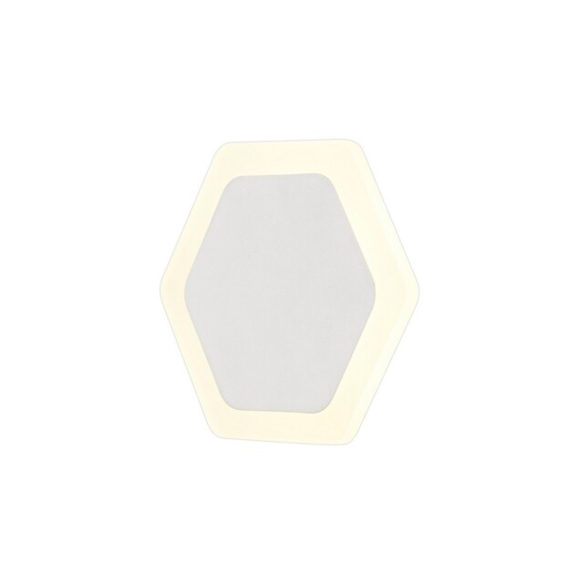 Altona Magnetic Base Wall Lamp, 12W LED 3000K 498lm, 15, 19cm Horizontal Hexagonal Centre, Sand White, Acrylic Frosted Diffuser - image 1