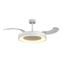 Niseko Fan L 62cm 40W LED Dimmable Ceiling Light With 40W DC Fan, 2700-5000K Remote Control, 4400lm, White - thumbnail 1