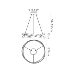 Infinity Ceiling Pendant 60W LED 3000K, 4500lm, Dimmable White, White Acrylic - thumbnail 2