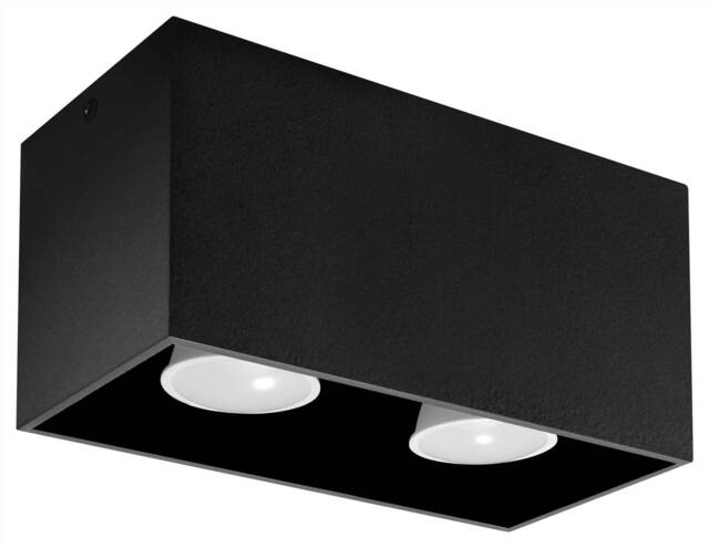 Quad 2 Light Ceiling Black, GU10 - image 1