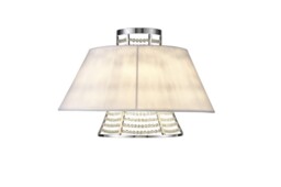 Davina Wall Lamp with White Shade 2 Light Polished Chrome, Crystal - thumbnail 1
