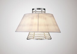 Davina Wall Lamp with White Shade 2 Light Polished Chrome, Crystal - thumbnail 2