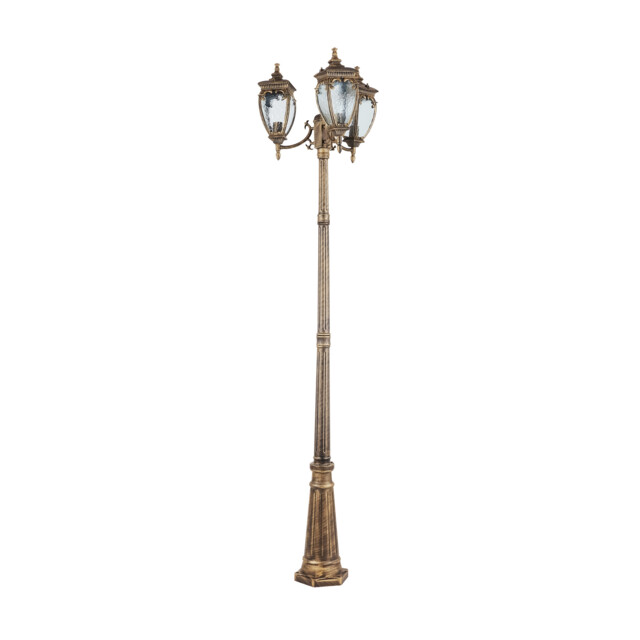 Fleur Outdoor Lamp Posts Black with Gold, IP44