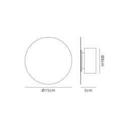 Altona Magnetic Base Wall Lamp, 12W LED 3000K 498lm, 15cm Round, Coffee - thumbnail 2