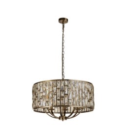 Bijou 8 Light Pendant Antique Brass, Champagne Glass - thumbnail 2