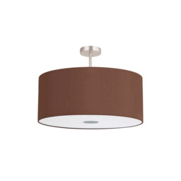 Baymont Satin Nickel 5 Light E27 Semi Flush Fixture With 60cm x 22cm Dual Faux Silk Shade, Cocoa/Grecian Bronze - thumbnail 5