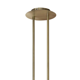 Tiffany Pendant 6+6 Light E27+G9 Oval, Antique Brass With Cream Shade & Clear Crystal - thumbnail 3