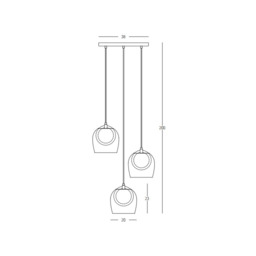 Halo Cluster Pendant Ceiling Light Black Matt -Smoked-Clear Glass LED 3000K - thumbnail 5