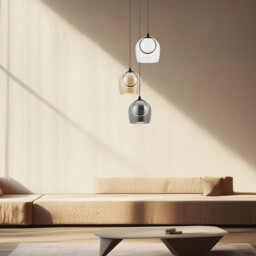 Halo Cluster Pendant Ceiling Light Black Matt -Smoked-Clear Glass LED 3000K - thumbnail 2