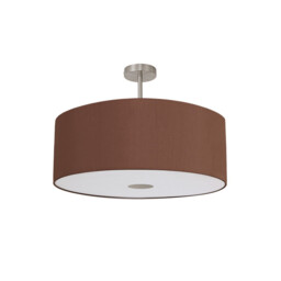 Baymont Satin Nickel E27 Semi Flush With 60cm x 22cm Dual Faux Silk Shade, Raw Cocoa/Grecian Bronze - thumbnail 5