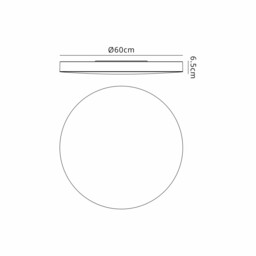 Turin Ceiling 60cm Round, 50W LED, On Board CCT 3000/4000/5000K, 5500lm, White, 3yrs Warranty - thumbnail 3