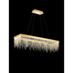 Bano Rectangular Dimmable Pendant 40W LED, 4000K, 4600lm, French Gold / Crystal Chain, 3yrs Warranty - thumbnail 2