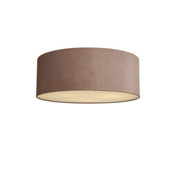 Baymont White 3 Light E27 Universal Flush Ceiling Fixture With 60cm x 22cm Dual Faux Silk Shade, Taupe/Halo Gold