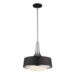 Holloway 4 Light Dome Ceiling Pendant Black, Brushed Steel, E27