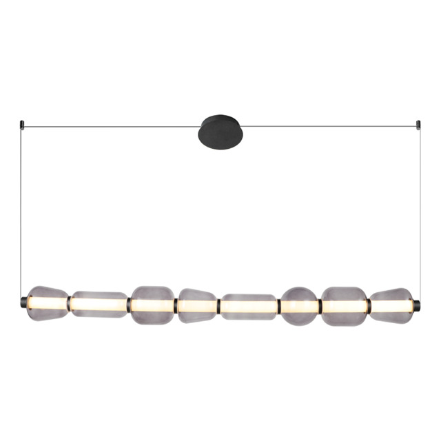 Eluna Bar Pendant Ceiling Light Black Matt-Smoked Glass LED 3000K - image 1