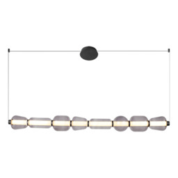 Eluna Bar Pendant Ceiling Light Black Matt-Smoked Glass LED 3000K - thumbnail 1