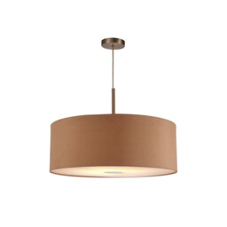 Baymont Satin Nickel E27 Single Pendant With 60cm Dual Faux Silk Shade, Antique Gold/Ruby - thumbnail 5