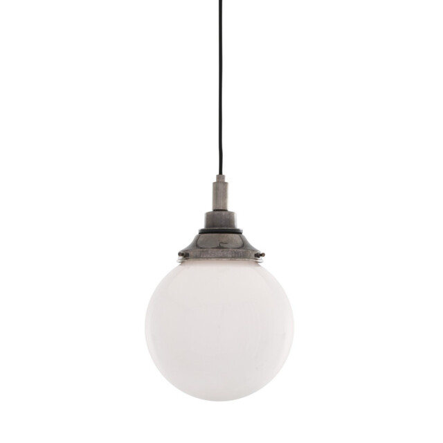 Pelagia Bathroom 20cm Globe Pendant, Antique Silver, IP44 - image 1