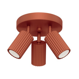 Karbon Minimalist Ceiling Spotlight Cluster 3 Light Red Ochre
