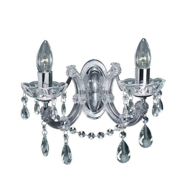 Marie Therese Indoor Candle Wall 2 Light Chrome with Crystals, E14 - image 1