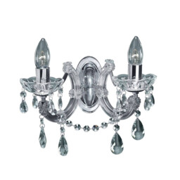 Marie Therese Indoor Candle Wall 2 Light Chrome with Crystals, E14