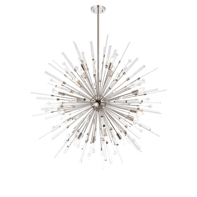 Noon Pendant 20 Light E14 Polished Nickel/Clear Glass Item Weight: 17.3kg - image 1