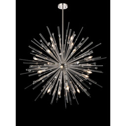 Noon Pendant 20 Light E14 Polished Nickel/Clear Glass Item Weight: 17.3kg - thumbnail 2