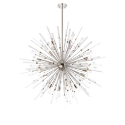 Noon Pendant 20 Light E14 Polished Nickel/Clear Glass Item Weight: 17.3kg - thumbnail 1