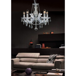 Gabrielle Chandelier Acrylic Sconce & Glass Droplets 8 Light E14 Mink Finish - thumbnail 5