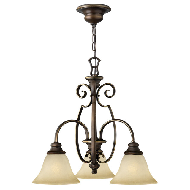Cello Multi Arm Chandelier 3 Light Antique Bronze Finish, E27 - image 1