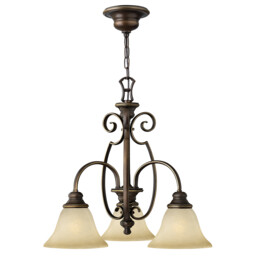 Cello Multi Arm Chandelier 3 Light Antique Bronze Finish, E27
