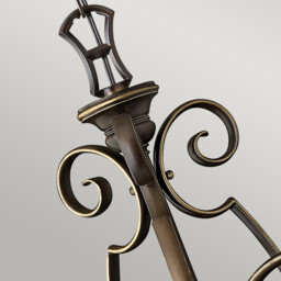 Cello Multi Arm Chandelier 3 Light Antique Bronze Finish, E27 - thumbnail 3