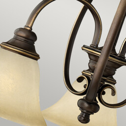 Cello Multi Arm Chandelier 3 Light Antique Bronze Finish, E27 - thumbnail 5