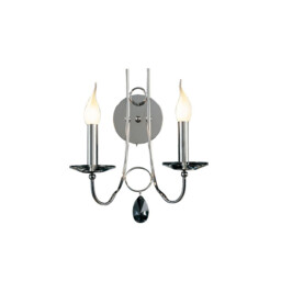 Danya Wall Lamp 2 Light E14 Polished Chrome/Crystal - thumbnail 1