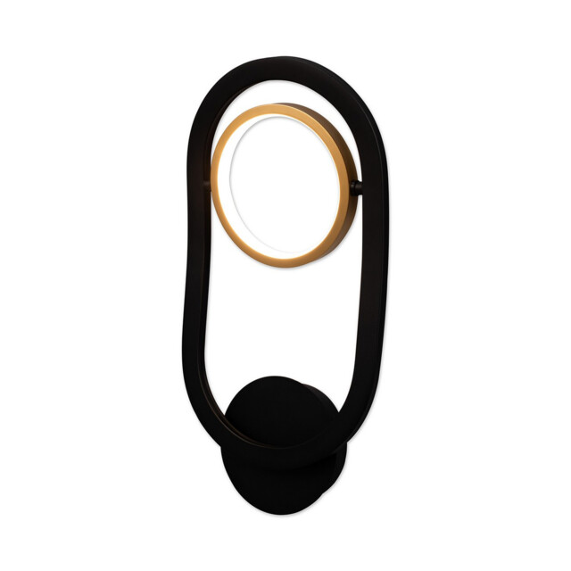 Geneseo Wall Lamp, 1 Ring, 8W LED, 3200K, 440lm, Satin Black, Gold - image 1