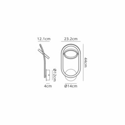 Geneseo Wall Lamp, 1 Ring, 8W LED, 3200K, 440lm, Satin Black, Gold - thumbnail 2