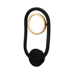 Geneseo Wall Lamp, 1 Ring, 8W LED, 3200K, 440lm, Satin Black, Gold - thumbnail 5