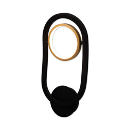 Geneseo Wall Lamp, 1 Ring, 8W LED, 3200K, 440lm, Satin Black, Gold - thumbnail 1
