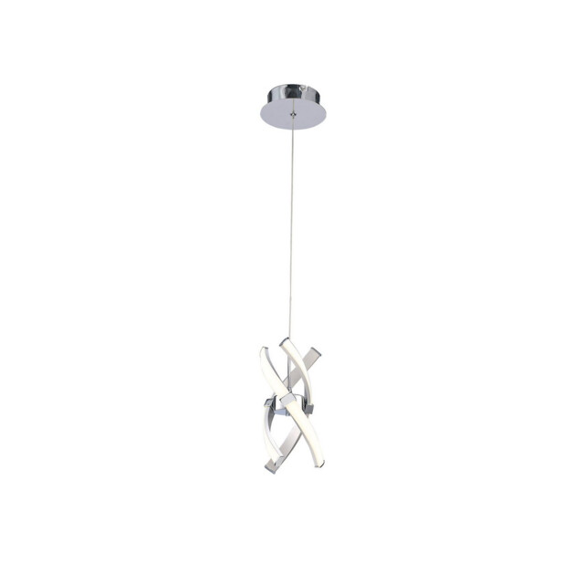 Espirales Pendant 1 Light 12W LED 3000K, 840lm, Silver/Frosted Acrylic/Polished Chrome - image 1