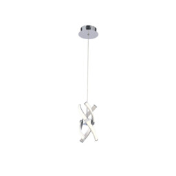 Espirales Pendant 1 Light 12W LED 3000K, 840lm, Silver/Frosted Acrylic/Polished Chrome