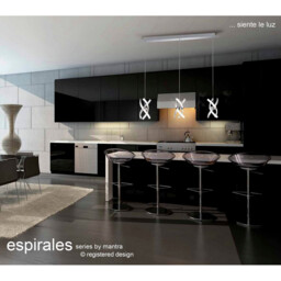 Espirales Pendant 1 Light 12W LED 3000K, 840lm, Silver/Frosted Acrylic/Polished Chrome - thumbnail 3