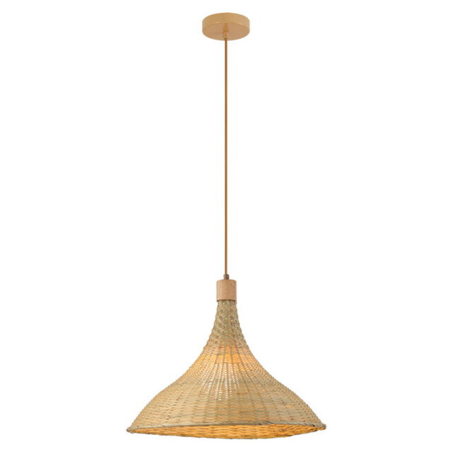 Patras 48cm Dome Pendant Ceiling Light Natural-Brown Beige 1xE27 - image 1